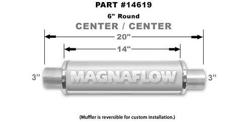 Magnaflow Perf Exhaust  Stainless Bullet Muffler 3in In/Out -MAG14619