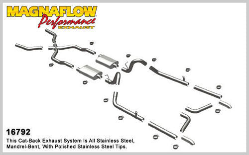 MAGNAFLOW PERF EXHAUST  55-57 Chevy Bel Air Crossmember Back Exhaust -MAG16792