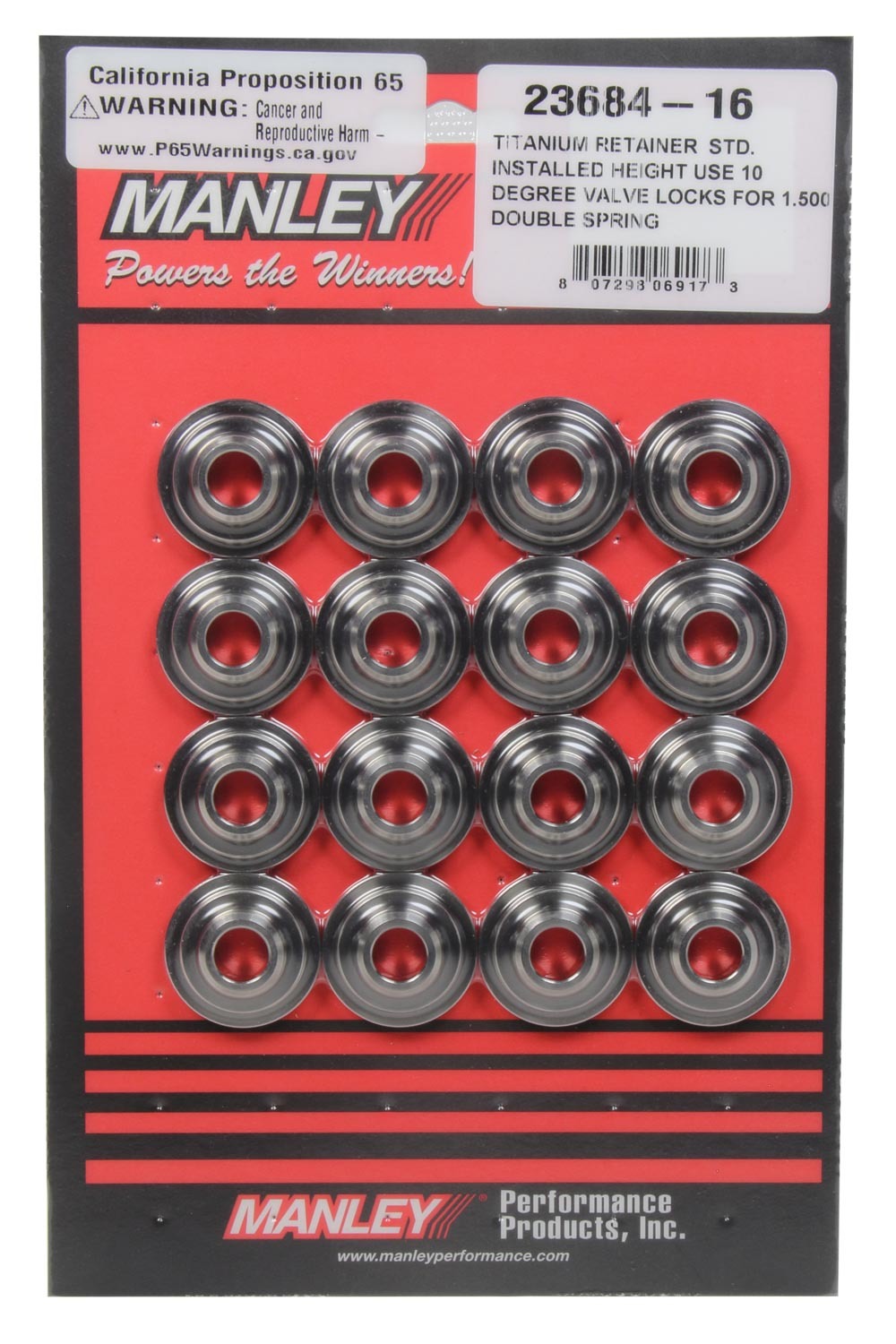 Manley 1.500 TI Valve Spring Retainers 10-Degree MPN MAN23684-16