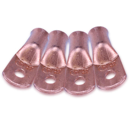 Mechman Alternators  1/0 Gauge Copper Cable End 1/4in Hole 4 Pack   MECCR1014