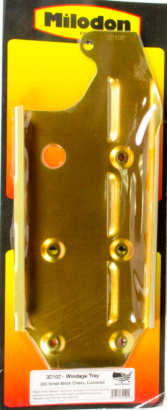 Milodon SBC 350 Windage Tray w/RH Dipstick MPN MIL32102 For Chevy
