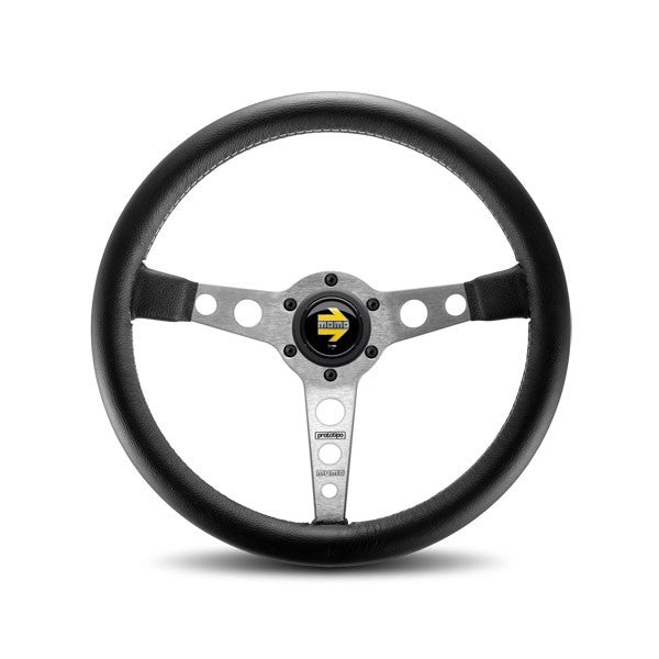 MOMO AUTOMOTIVE ACCESSORIES  Prototipo Steering Wheel Leather Silver Spoke   MOMPRO35BK0S