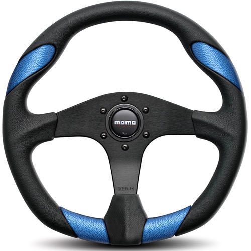 MOMO AUTOMOTIVE ACCESSORIES  Quark Steering Wheel Polyurethane Blue Insert   MOMQRK35BK0BU