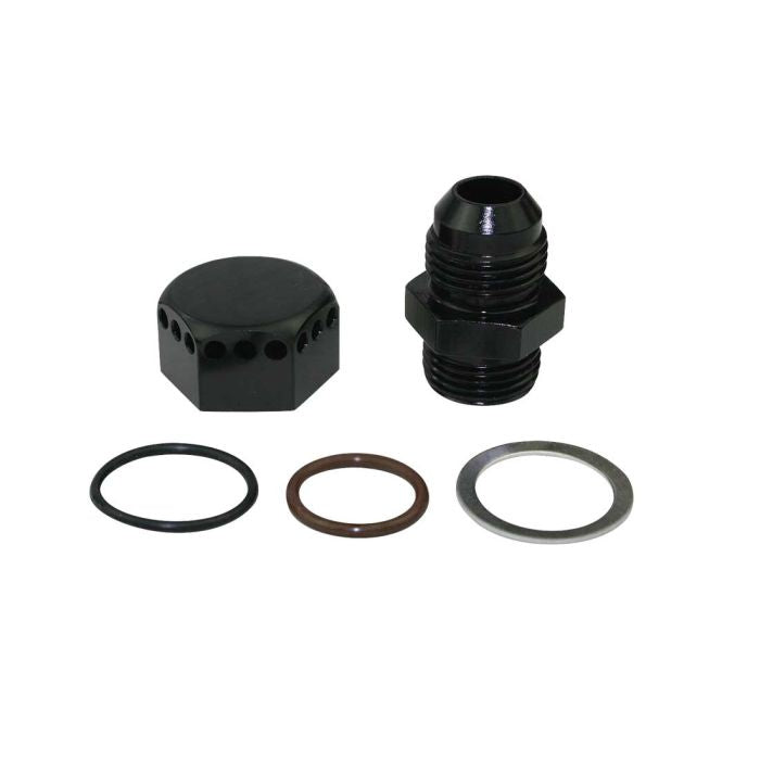 Moroso Positive Seal Vented Fitting 8an - Black MPN MOR22627
