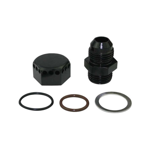 Moroso Positive Seal Vented Fitting 8an - Black MPN MOR22627
