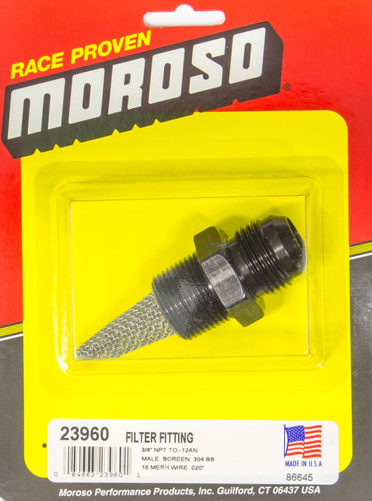 Moroso Filter Fitting-3/4in NPT -12AN Male MPN MOR23960