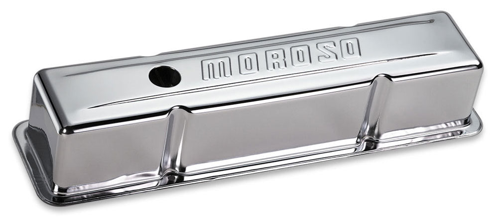 Moroso Chrome B/E Valve Covers SBC Tall w/Baffle MPN MOR68103 For Chevy