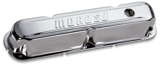 Moroso Chrome B/E Valve Covers SBM Tall w/Baffle MPN MOR68161 For Mopar