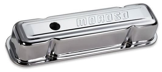 Moroso Chrome B/E Valve Covers Pontiac V8 Tall w/Baffle MPN MOR68281 For Pontiac