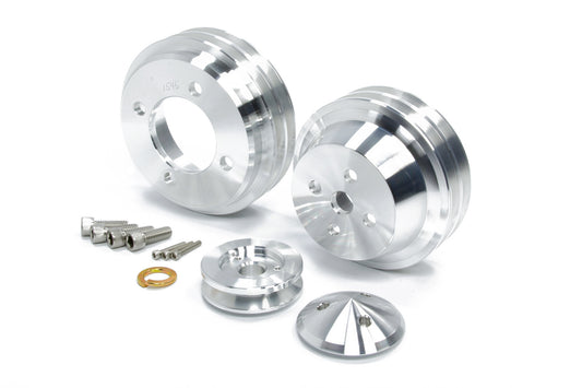 March Performance Ford SB Hi Flow Pulley Kit Clear Powder Coat MPN MPP1637 For Ford