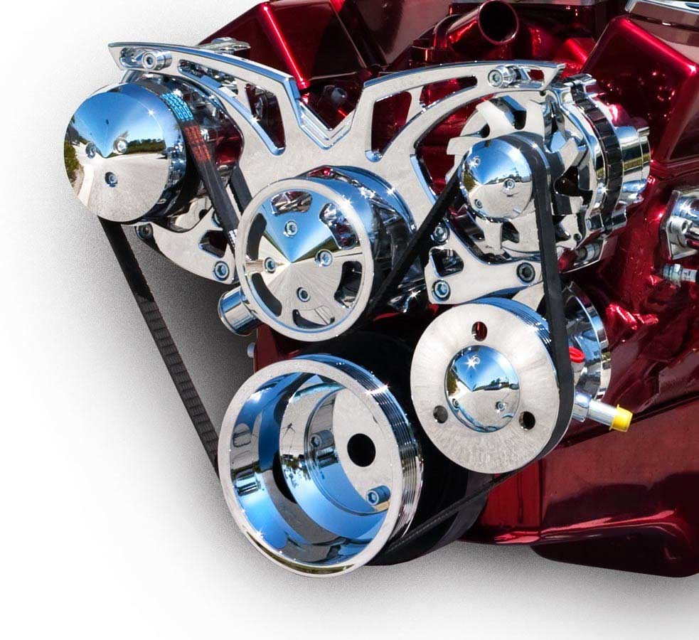 March Performance SBC Style Track Pulley Set Alt A/C with P/S MPN MPP21150 For Chevy