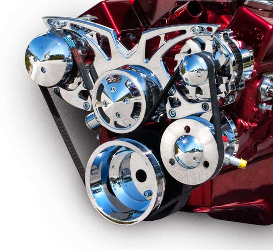 March Performance SBC Style Track Pulley Set Alt A/C with P/S MPN MPP21150 For Chevy
