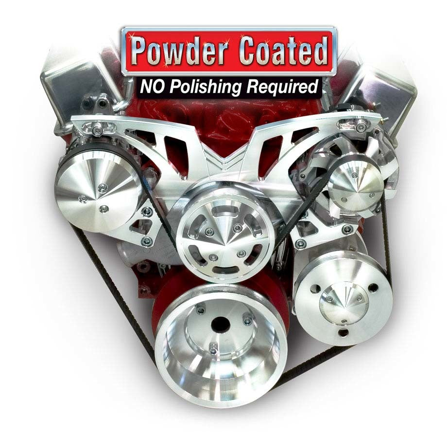 March Performance BBC Style Track Pulley Set Alt A/C with P/S MPN MPP21250 For Chevy