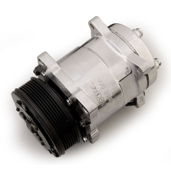 March Performance A/C Compressor Sanden Style 508 Chrome MPN MPPP413 For Universal use