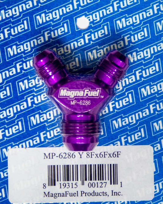 Magnafuel/Magnaflow Fuel Systems Y-Fitting - 2 #6 Male & 1 #8 MPN MRFMP-6286