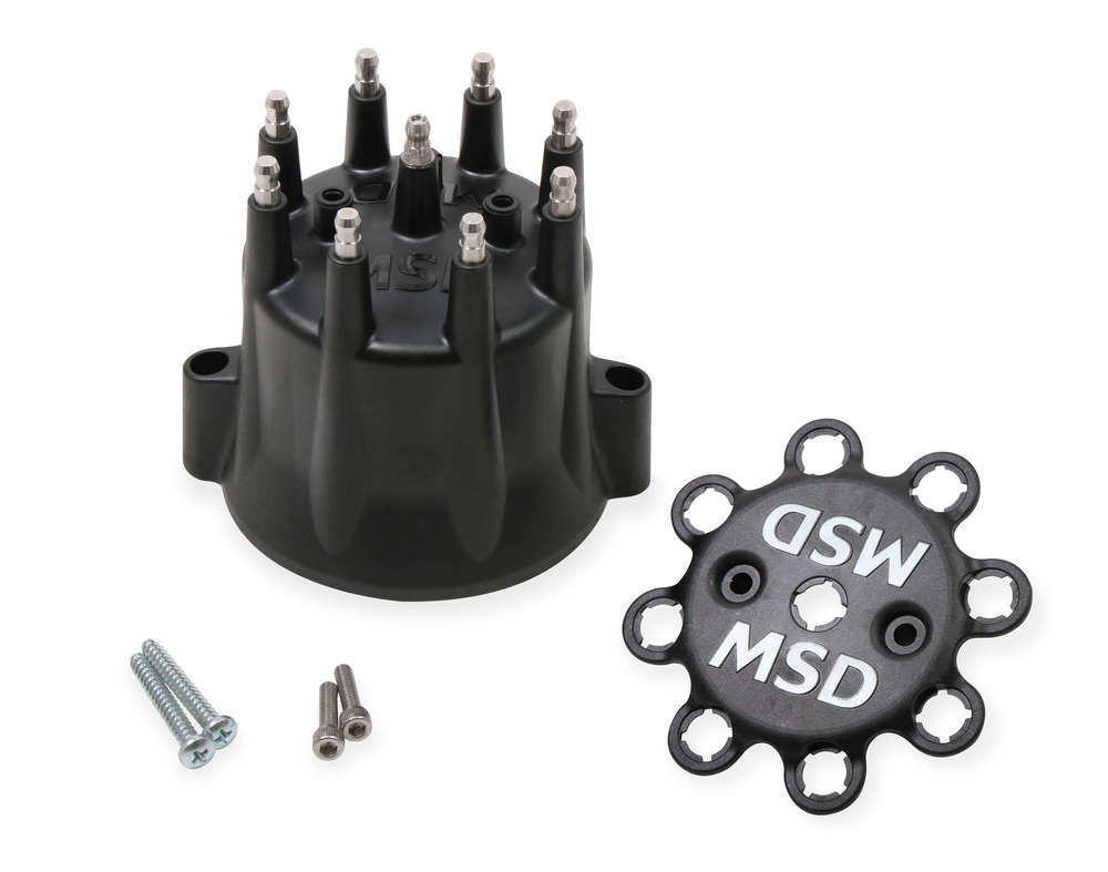 MSD IGNITION  Marine HEI Tower Cap w/Wire Retainer Black  MSD85653