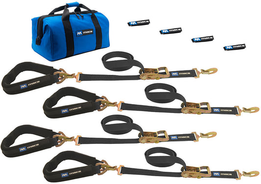 MACS CUSTOM TIE-DOWNS  4 Tie Downs Direct Hook & 4-24in Axle Straps   MTD511618