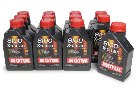 MOTUL USA  8100 X-Clean 5w40 Oil Case 12 x 1 Liter Dexos2  MTL102786-12