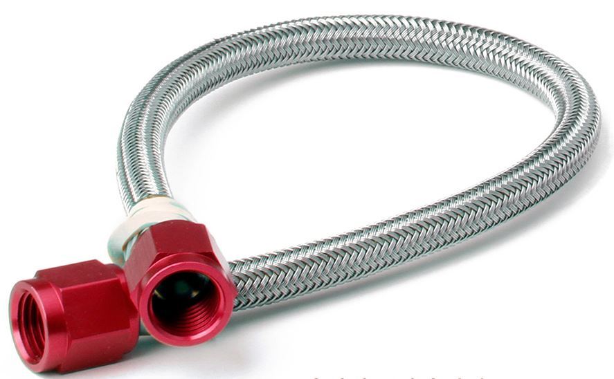 NITROUS OXIDE SYSTEMS  -6an 12in. Hose w/Red Ends  NOS15401