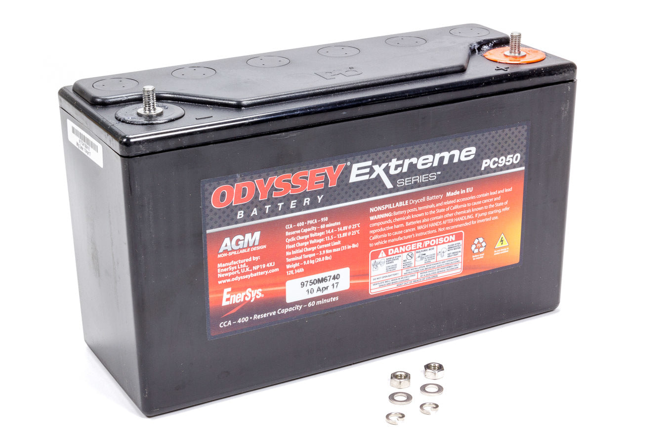 ODYSSEY BATTERY  Battery 400CCA/500CA M6 Stud Terminal   ODYPC950