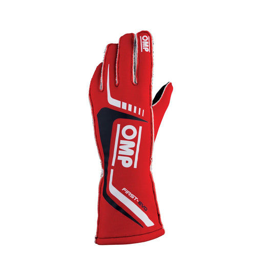 OMP RACING, INC.  FIRST EVO GLOVES RED SIZE S FIA 8856-2018  OMPIB0-0767-A01-061-S