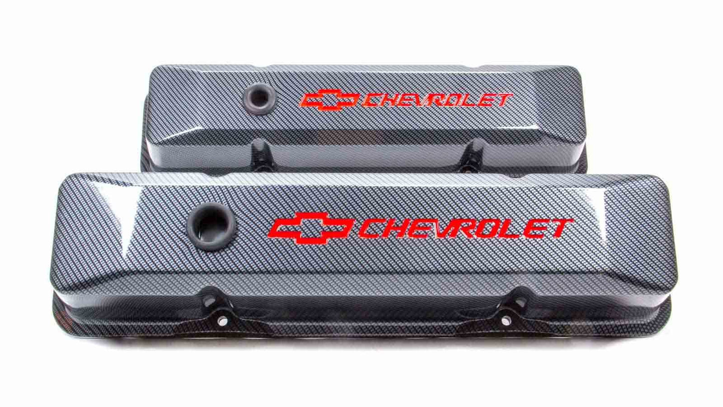 Proform SBC Carbon Style Diecast V/C's Recessed MPN PFM141-121 For Chevrolet, Chevy