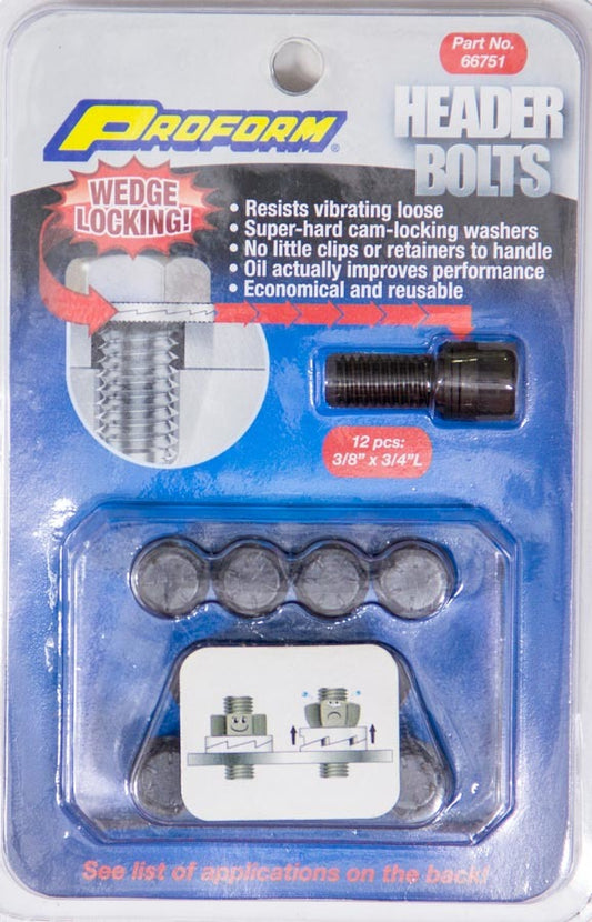 Proform  Wedge Locking Header Bolts - 3/8 x 3/4L (12)   PFM66751