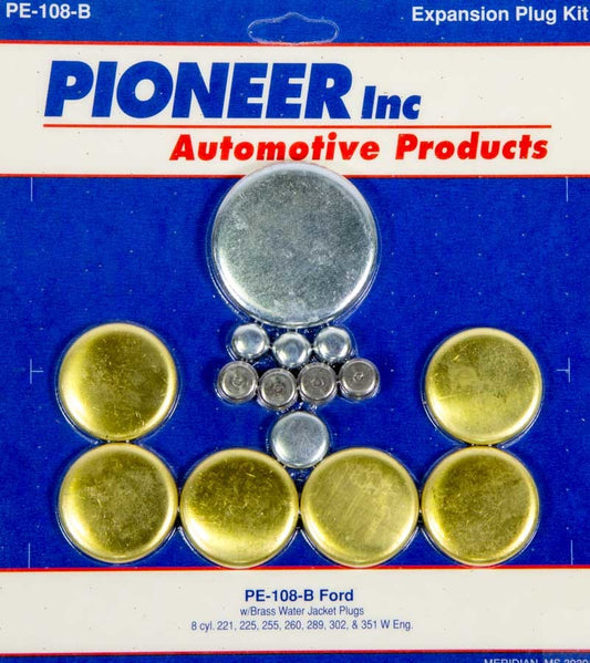 Pioneer 302 Ford Freeze Plug Kit - Brass MPN PIOPE108B For Ford