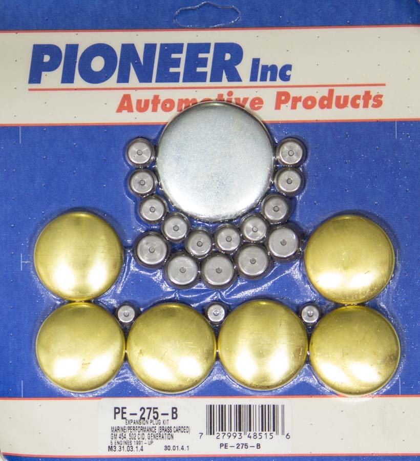 Pioneer BBC Gen V Freeze Plug Kit - Marine - Brass MPN PIOPE275B For Chevy