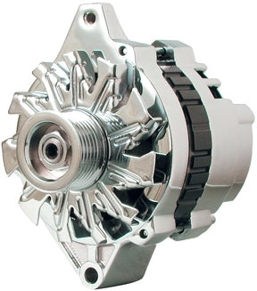 Powermaster  Chrome 140 Amp Small Delco Alternator   PWM37803