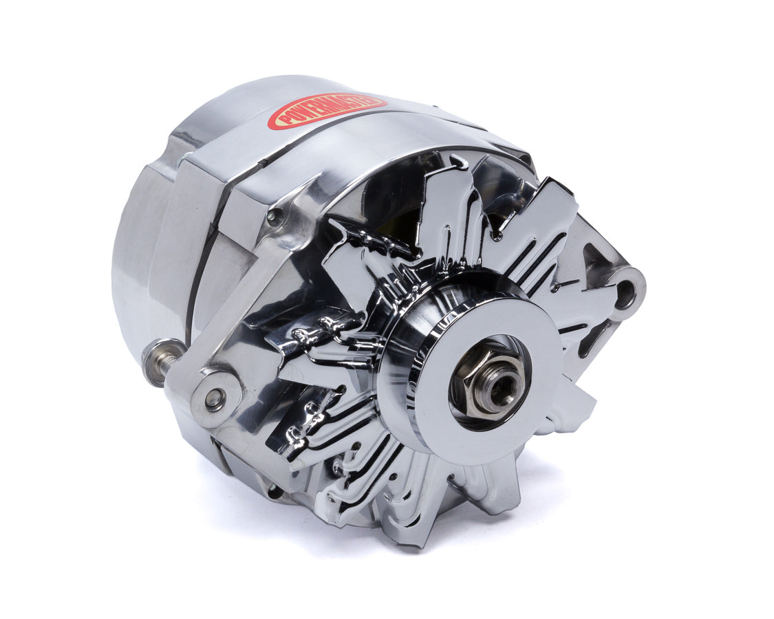Powermaster Alternator GM 10SI 1V- Pulley 100 Amp Polished MPN PWM67127 For GM