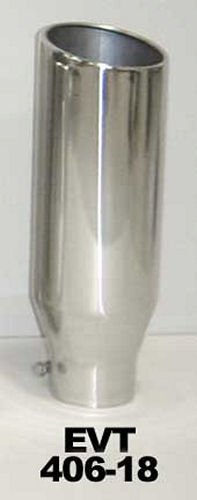PYPES PERFORMANCE EXHAUST  Exhaust Tip 4in x 6in 18in L Polished Bolt-on -PYPEVT406-18