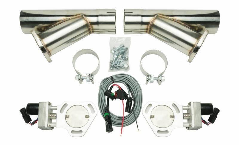 PYPES PERFORMANCE EXHAUST  Dual Electric Exhaust Cutout 3in w/Y-Pipes -PYPHVE10K3