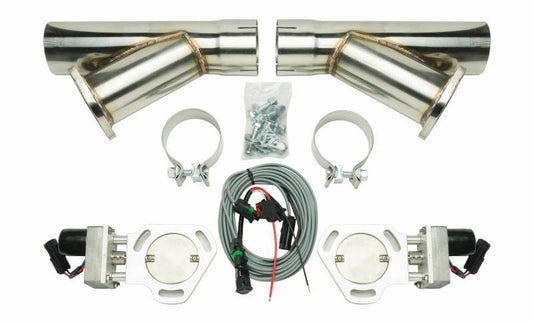 PYPES PERFORMANCE EXHAUST  Dual Electric Exhaust Cutout 3in w/Y-Pipes -PYPHVE10K3