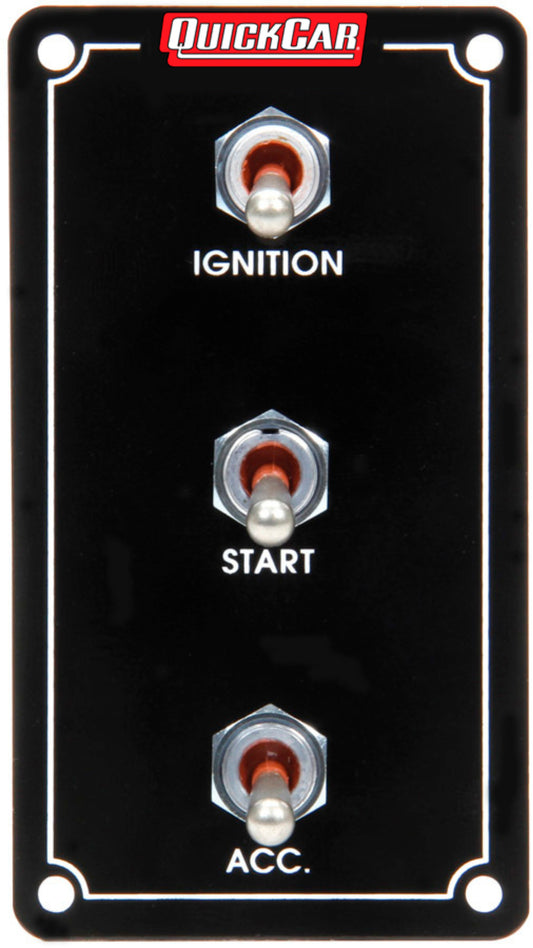 QUICKCAR RACING PRODUCTS  Ign. Panel Extreme Vert. 3 Switch Single Ignition  QRP50-7931