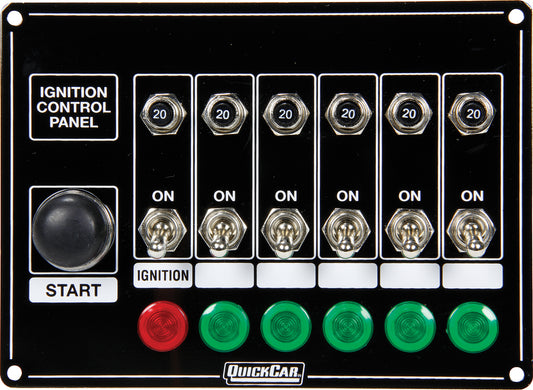 QUICKCAR RACING PRODUCTS  Ignition Panel w/Start But. 5 Acc. Circut Brkr  QRP50-869