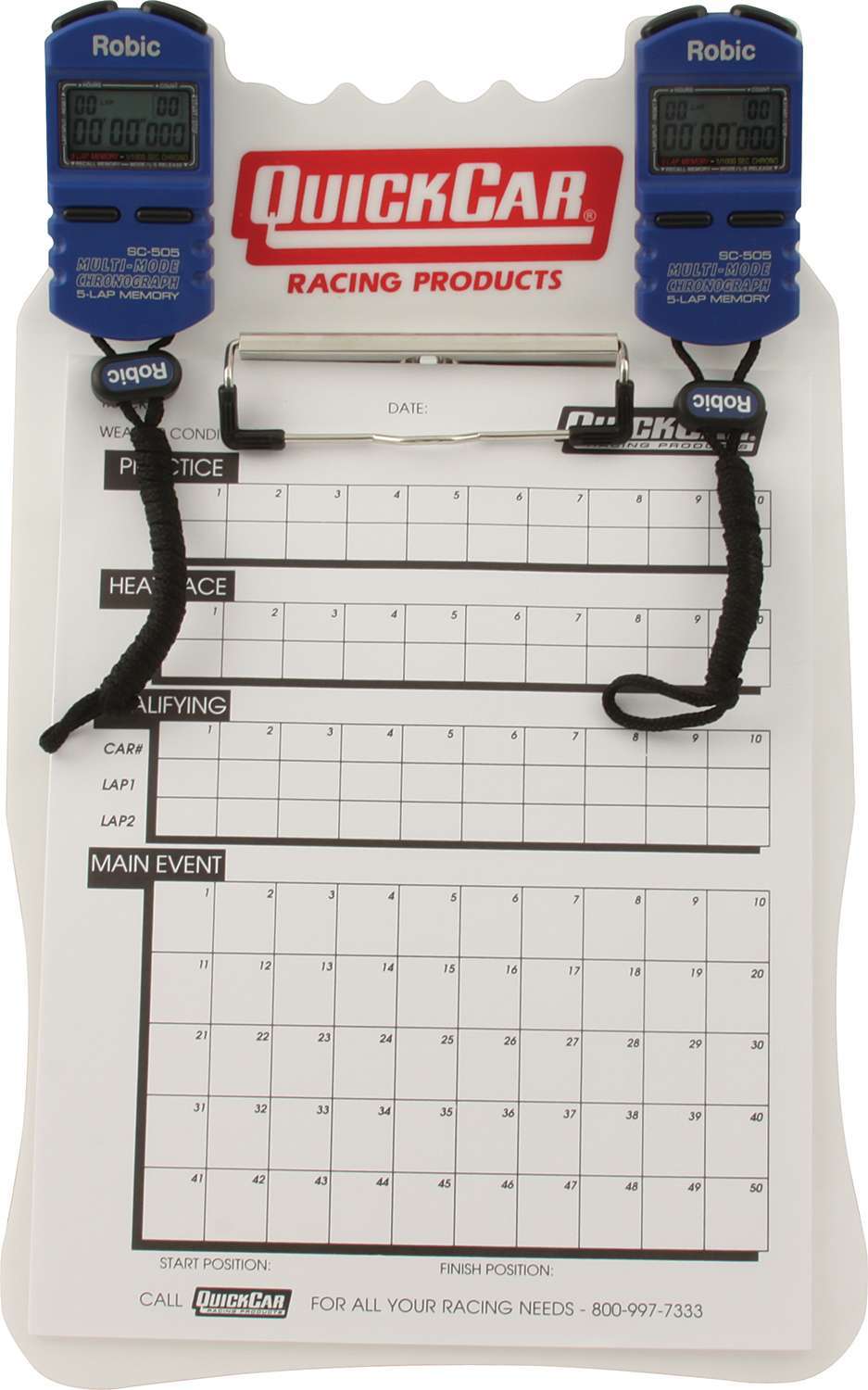 QUICKCAR RACING PRODUCTS  Clipboard Timing System White  QRP51-054