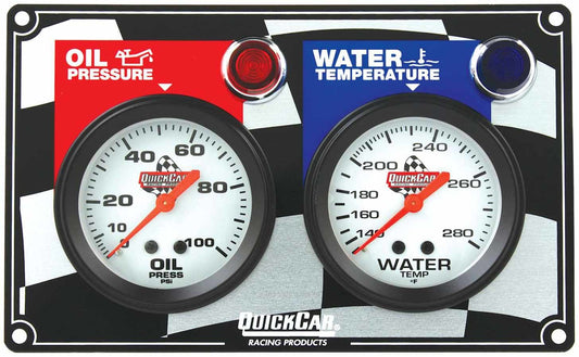 QUICKCAR RACING PRODUCTS  2 Gauge Panel OP/WT    QRP61-6001