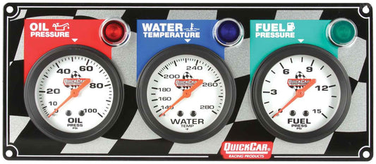 QUICKCAR RACING PRODUCTS  3 Gauge Panel OP/WT/FP    QRP61-6012