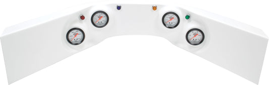 QUICKCAR RACING PRODUCTS  4-Gauge Molded Dash OP/WT/OT/FP White  QRP61-6024