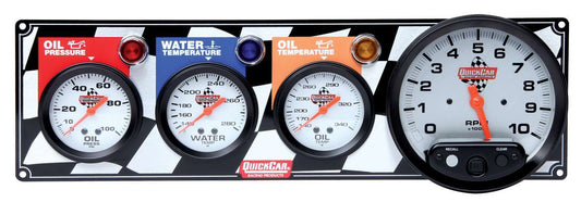 QUICKCAR RACING PRODUCTS  3-1 Gauge Panel OP-WT-OT-Tach  QRP61-6041