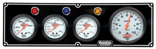 QUICKCAR RACING PRODUCTS  3-1 Gauge Panel OP/WT/OT w/3-3/8in Tach Black  QRP61-67413