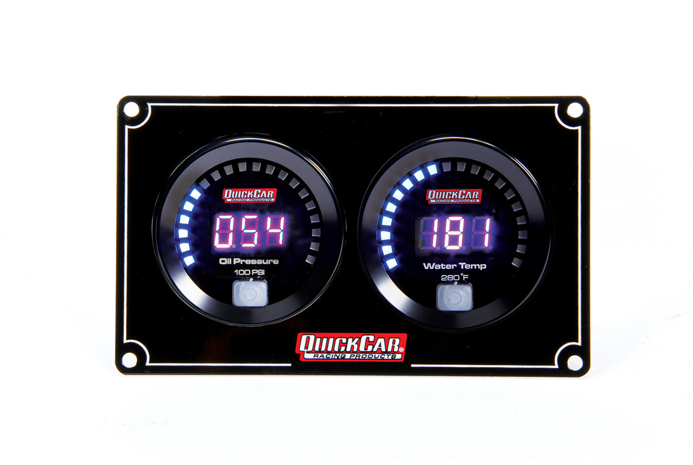 QUICKCAR RACING PRODUCTS  Digital 2-Gauge Panel OP/WT  QRP67-2001