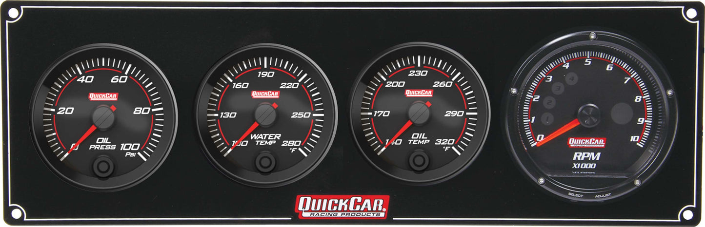 Quickcar Racing Products Redline 3-1 Gauge Panel OP/WT/OT w/Recall Tach MPN QRP69-3041
