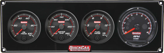Quickcar Racing Products Redline 3-1 Gauge Panel OP/WT/FP w/Recall Tach MPN QRP69-3042