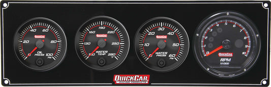 Quickcar Racing Products Redline 3-1 Gauge Panel OP/WT/WP w/Recall Tach MPN QRP69-3046