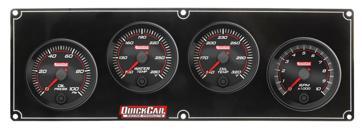 Quickcar Racing Products Redline 3-1 Gauge Panel OP/WT/OT w/2-5/8in Tach MPN QRP69-3241