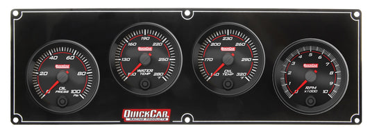 Quickcar Racing Products Redline 3-1 Gauge Panel OP/WT/OT w/2-5/8in Tach MPN QRP69-3241