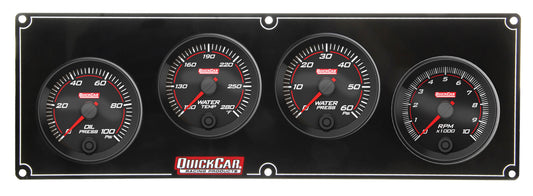 Quickcar Racing Products Redline 3-1 Gauge Panel OP/WT/WP w/2-5/8in Tach MPN QRP69-3246