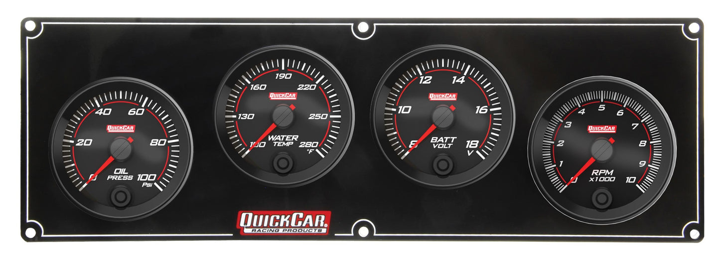 Quickcar Racing Products Redline 3-1 Gauge Panel OP/WT/Volt w/2-5/8in Tac MPN QRP69-3247